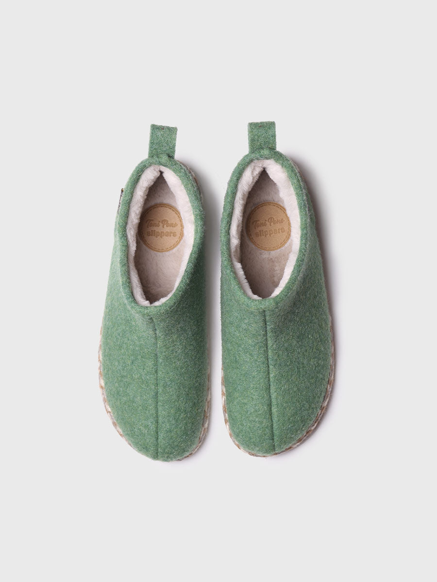 Women's Slipper in Felt in Mint - DUNA-FP-MINT