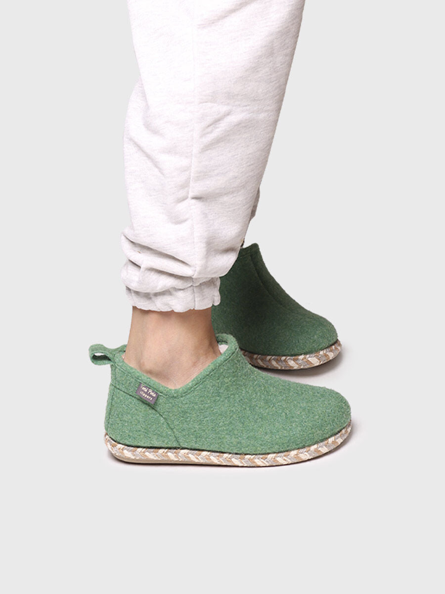 Women's Slipper in Felt in Mint - DUNA-FP-MINT