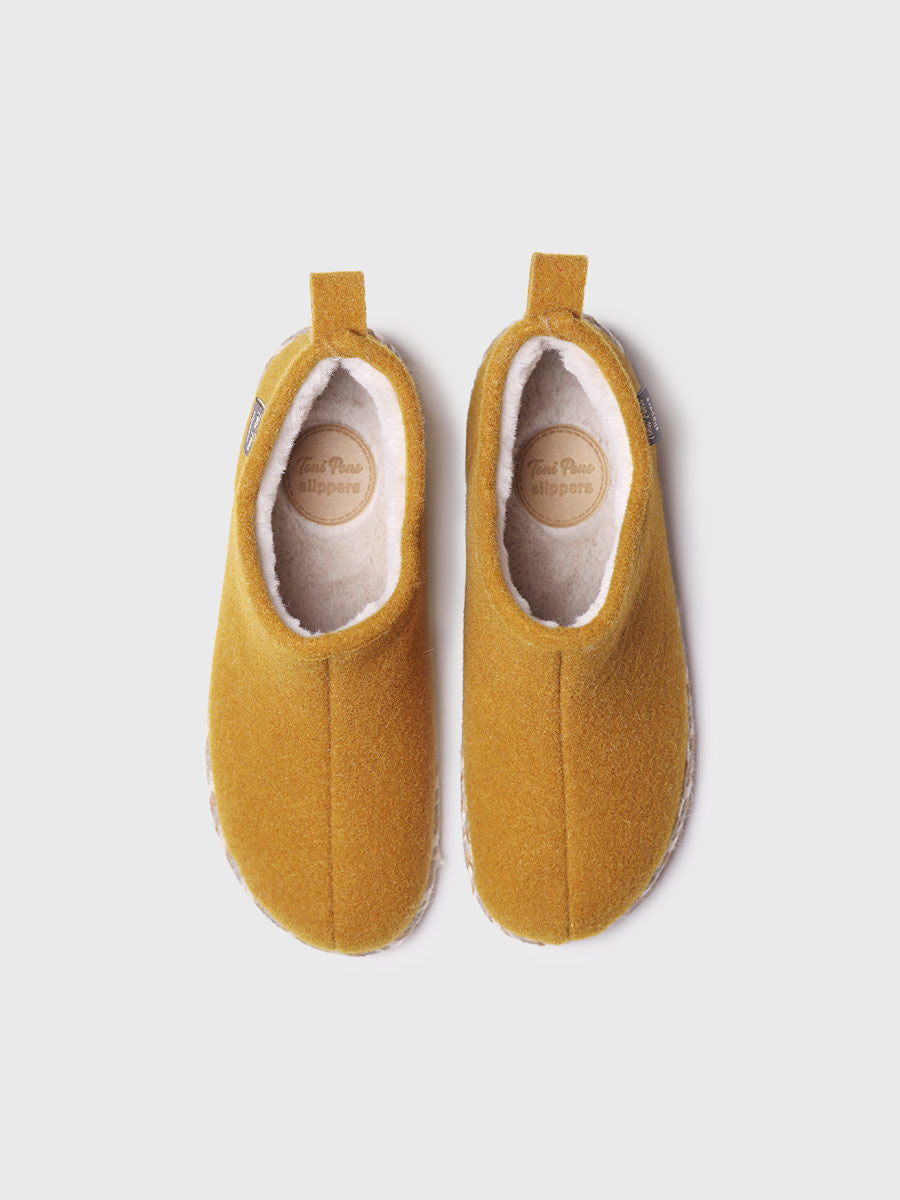 Women's Slipper in Felt in Ocre - DUNA-FP-OCRE