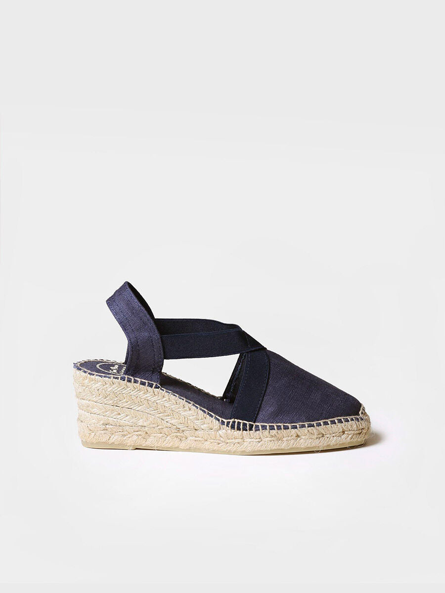 Medium wedge vegan espadrilles - TER-NAVY