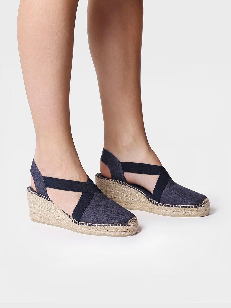 Medium wedge vegan espadrilles - TER-NAVY