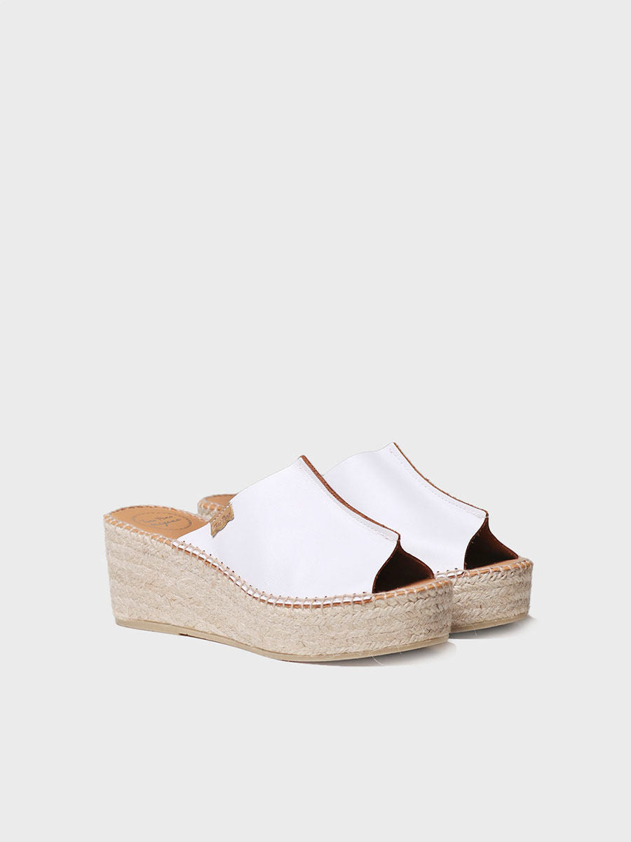 Women's leather espadrilles - IVONNE-WHITE