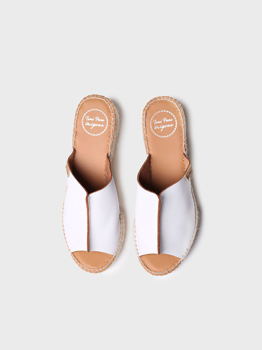 Women's leather espadrilles - IVONNE-WHITE