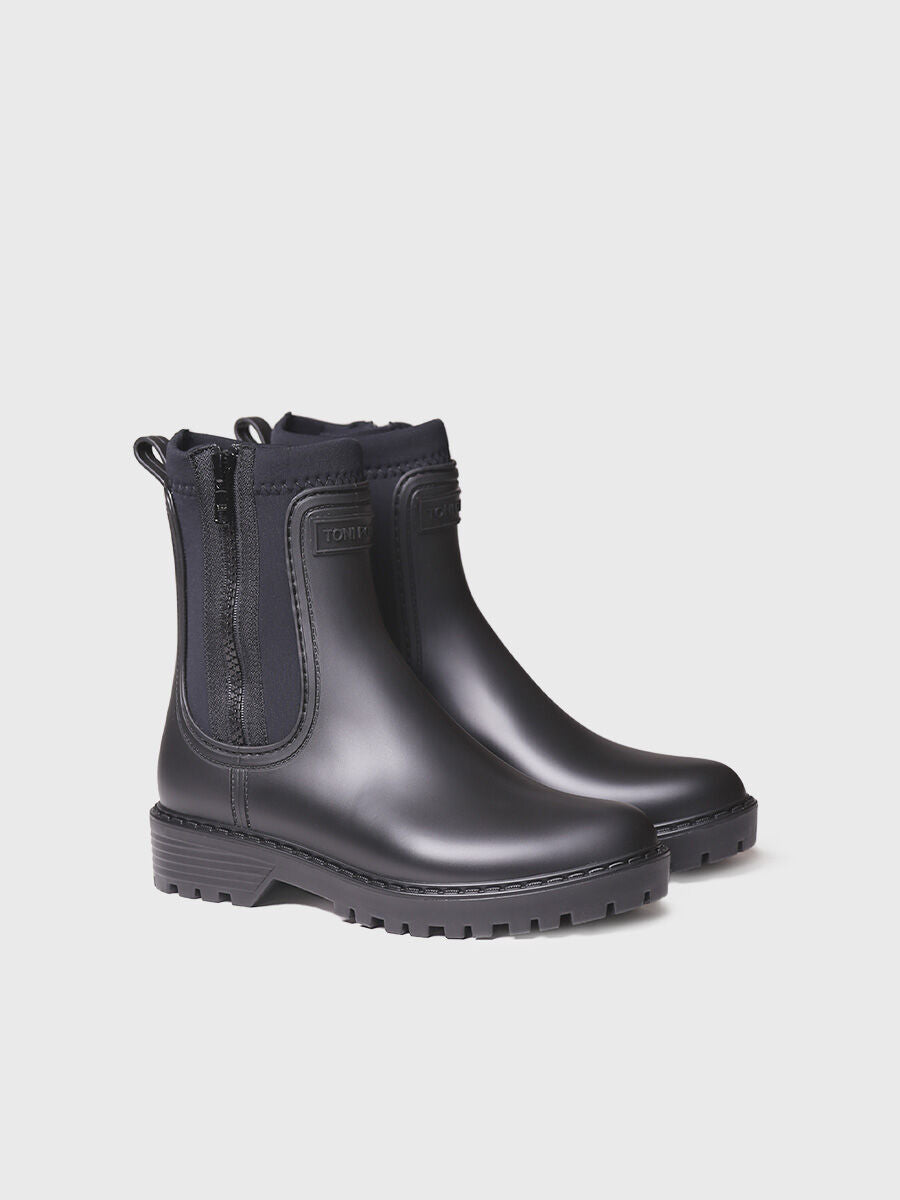 Black rain ankle boots best sale