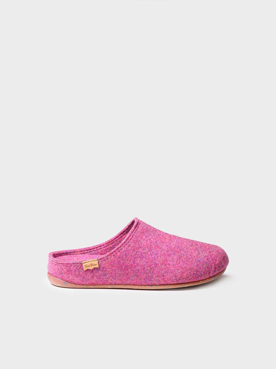 Women's clog-style slipper made from recycled felt in Purple - MONA-FR-PURPLE