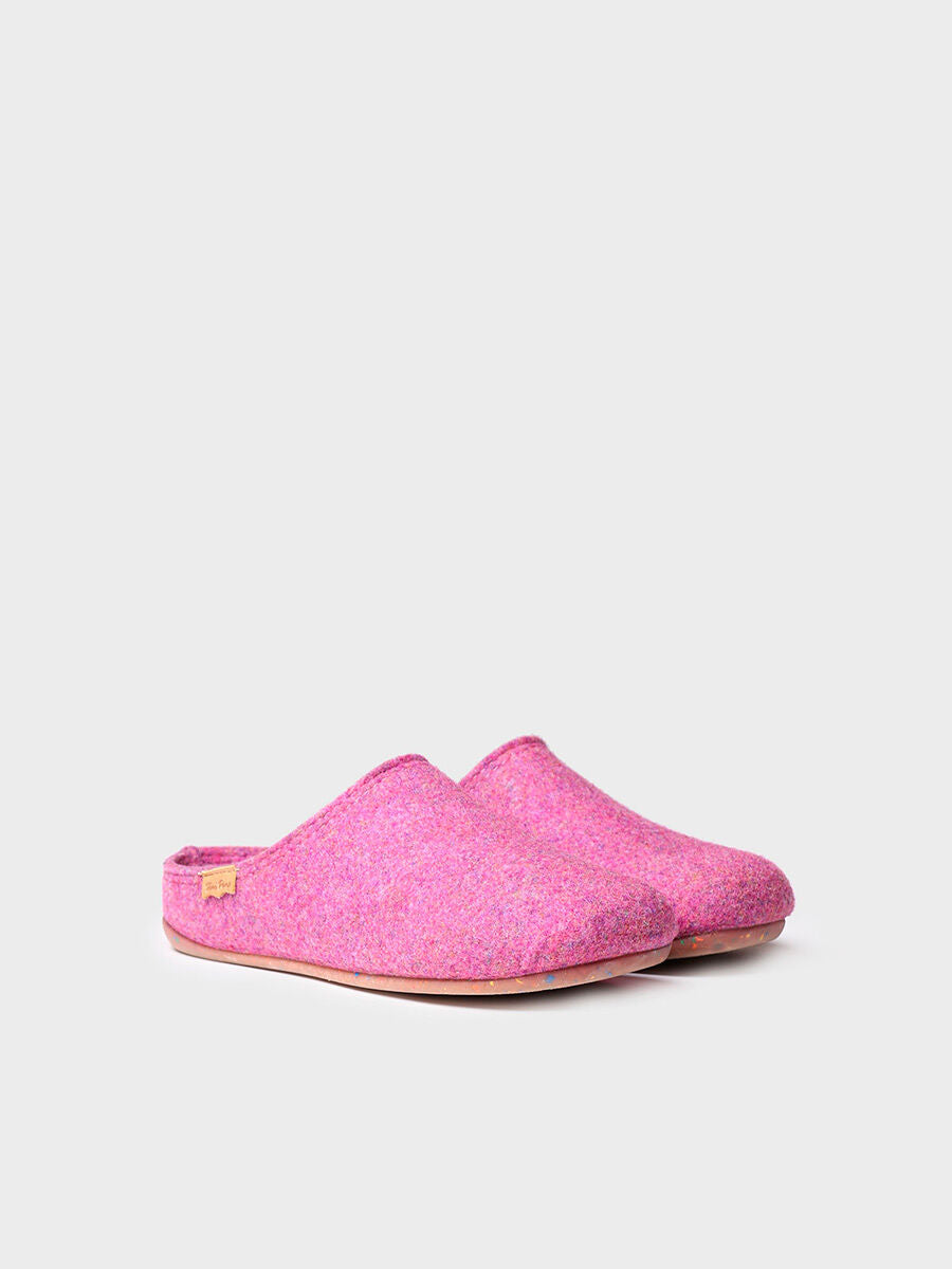 Women's clog-style slipper made from recycled felt in Purple - MONA-FR-PURPLE