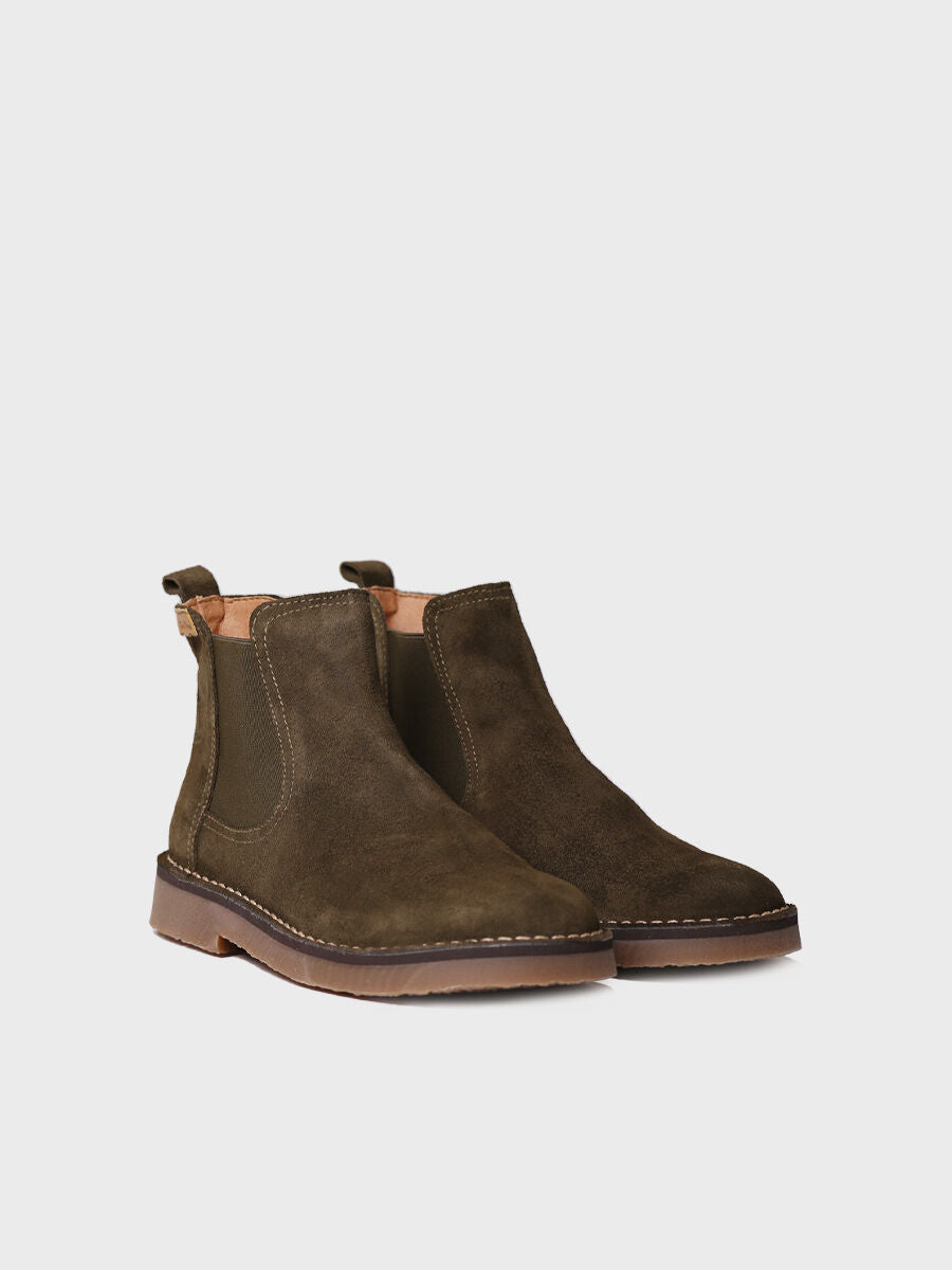 Women's Ankle boot in Suede in Khaki - ISA-SY-KHAKI