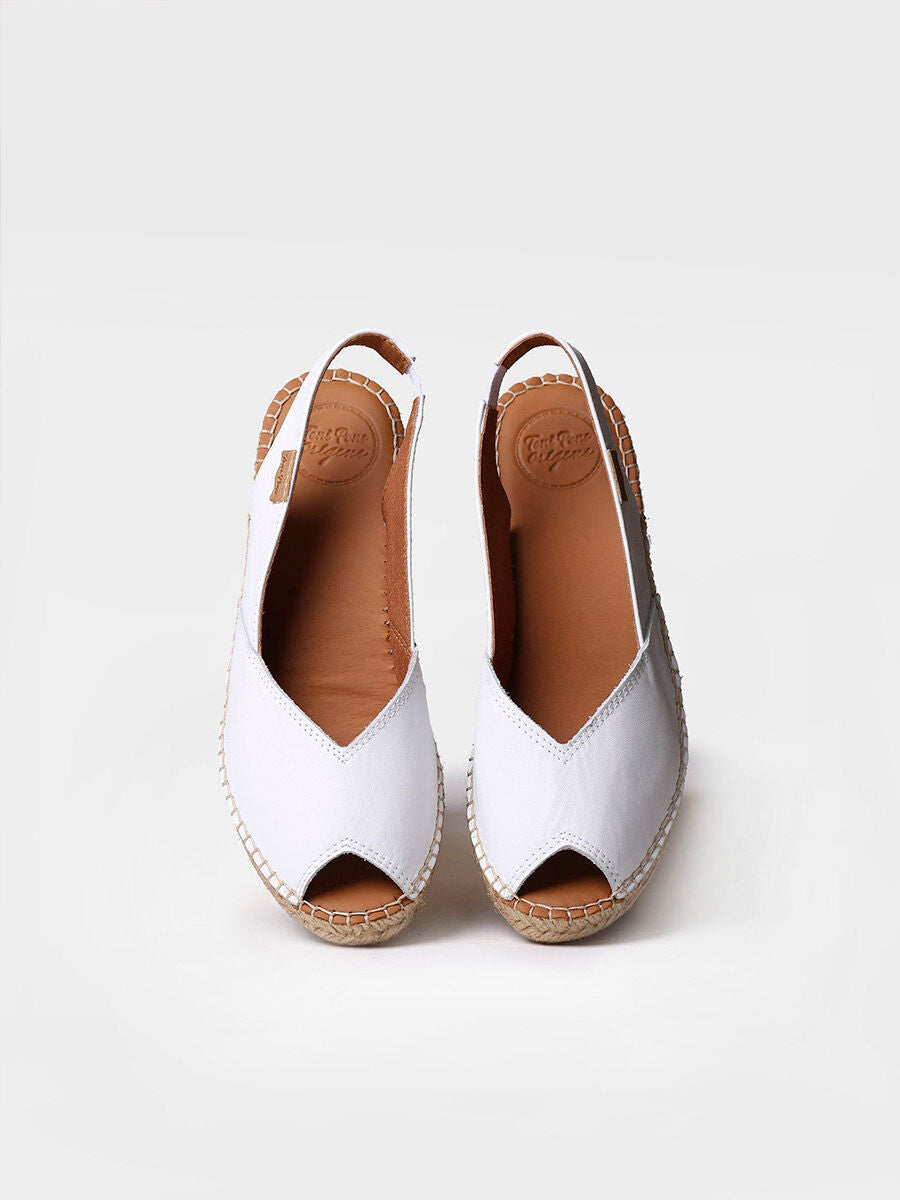 Wedge espadrilles in leather - BERNIA-P-WHITE