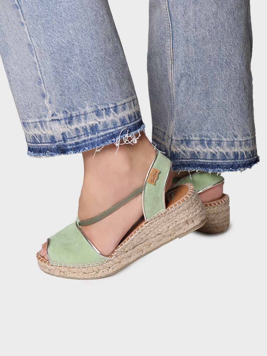 Women's wedge espadrilles in suede - BILDA-MINT