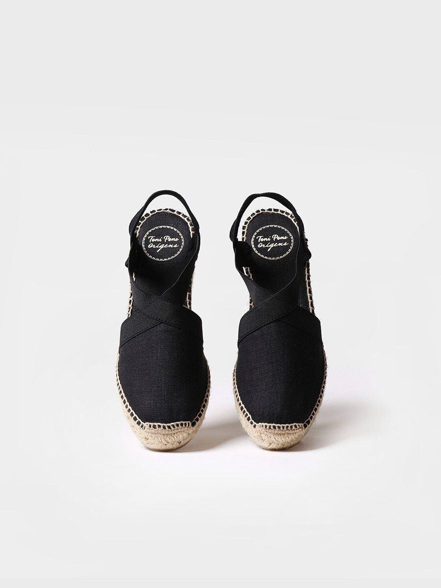 Medium wedge vegan espadrilles - TER-BLACK