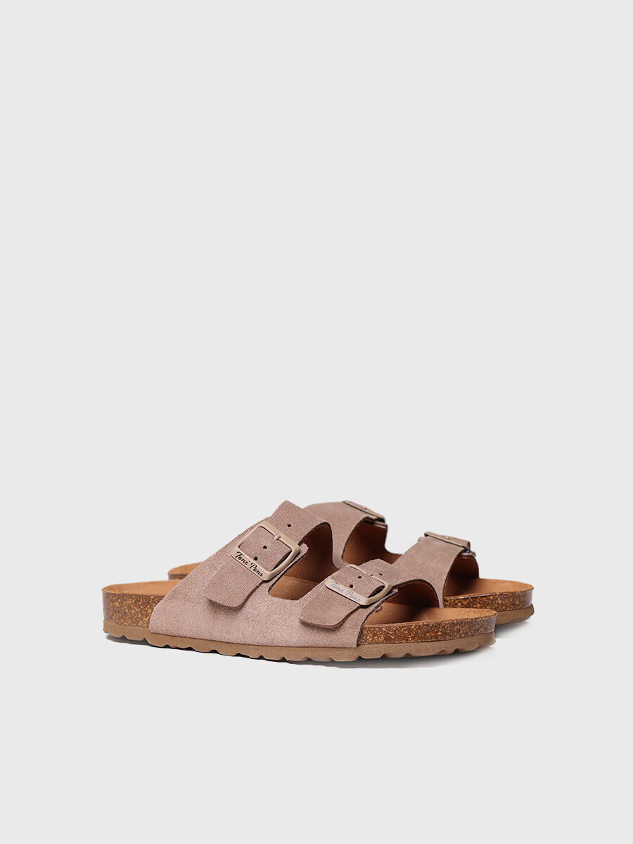 Women's Double Buckle Sandal - GHANA-QT-TAUPE