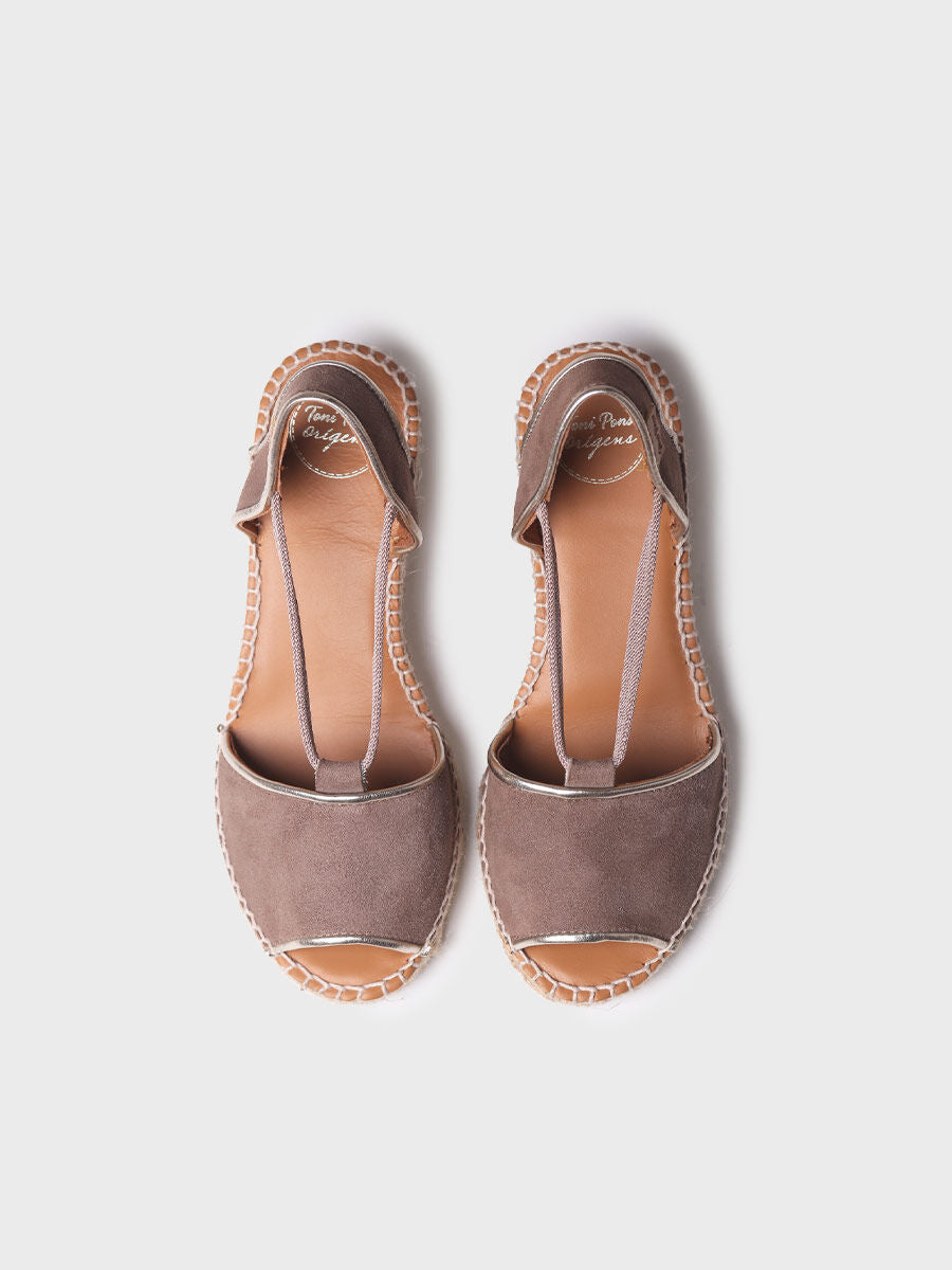 Women's wedge espadrilles in suede - BILDA-TAUPE