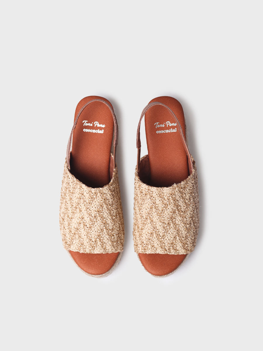 Espadrilles in raffia with wide heel - ANKARA-NATURAL