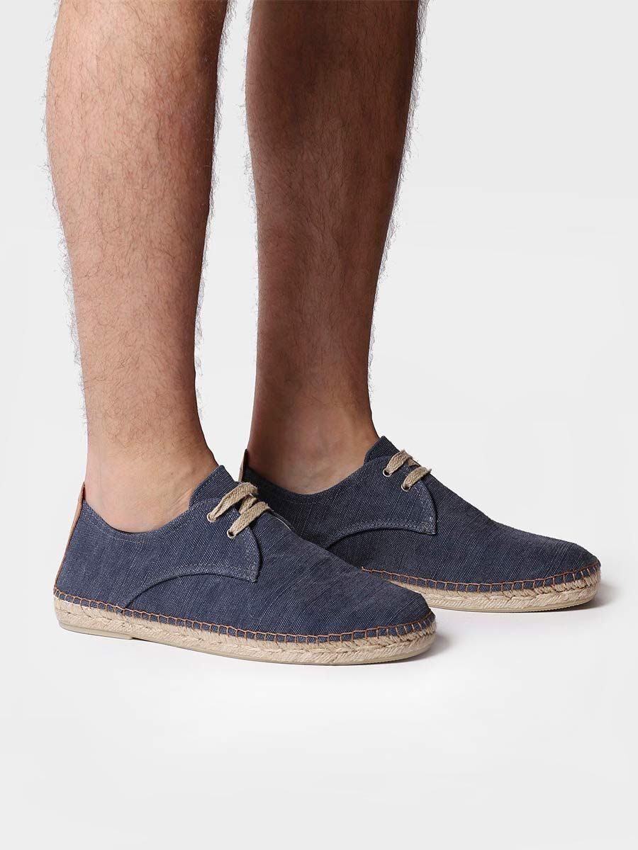 Men's espadrilles with laces - DIXON-NAVY