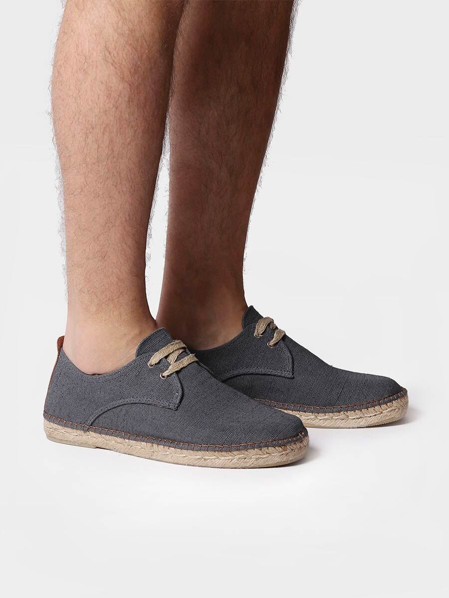 Men's espadrilles with laces - DIXON-BLACK