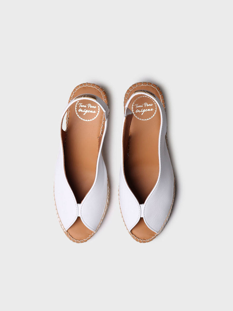 Wedge espadrilles peep toe style - LAILA-P-WHITE