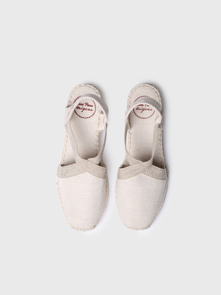 Women's flat vegan espadrilles in cotton fabric - VERDI-V-ECRU