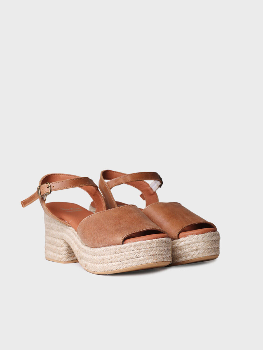 Women's espadrilles with wide heel - ADRIANA-TAN