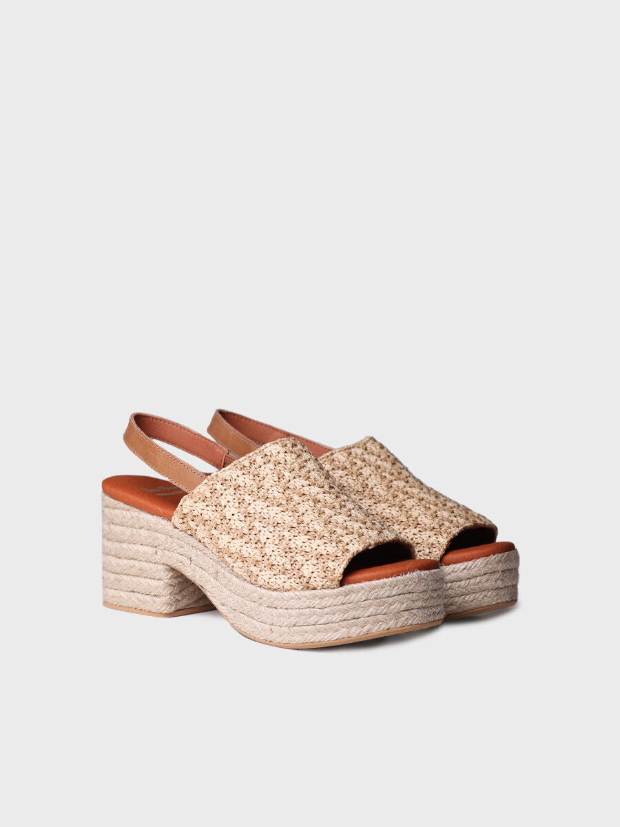 Espadrilles in raffia with wide heel - ANKARA-NATURAL