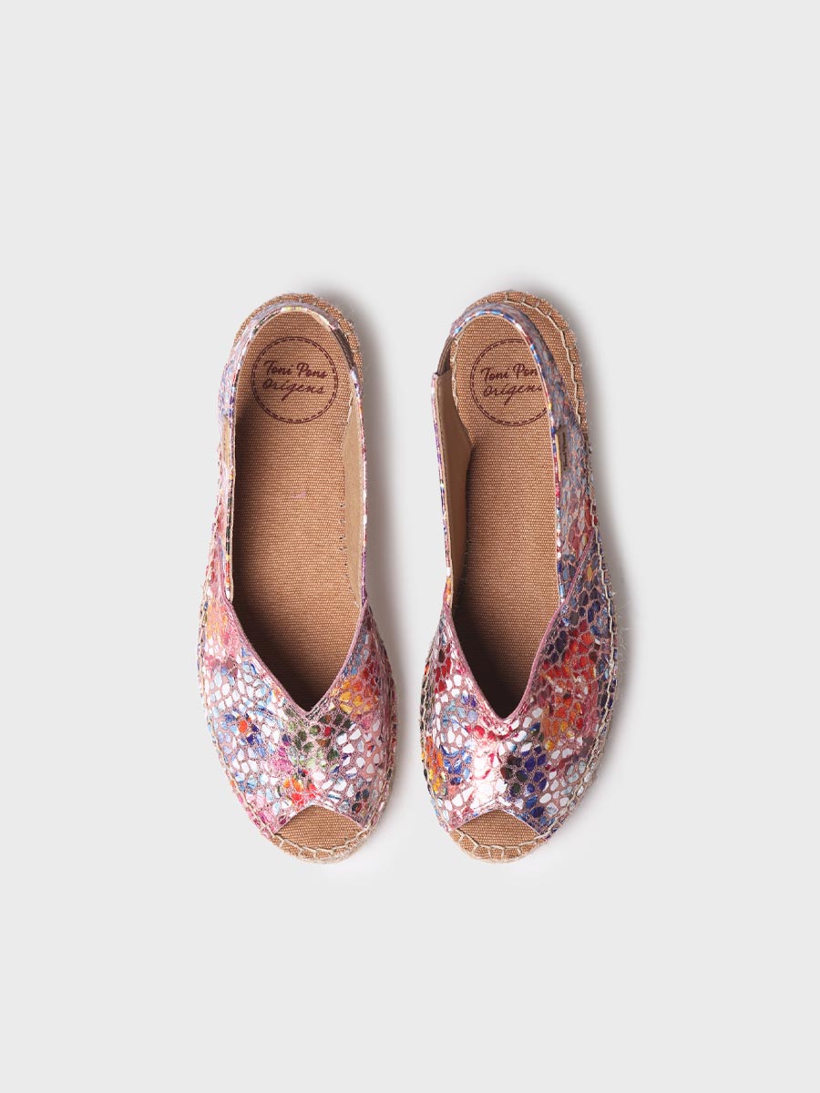 Wedge espadrilles in leather - BERNIA-PM-MULTI MOSAIC