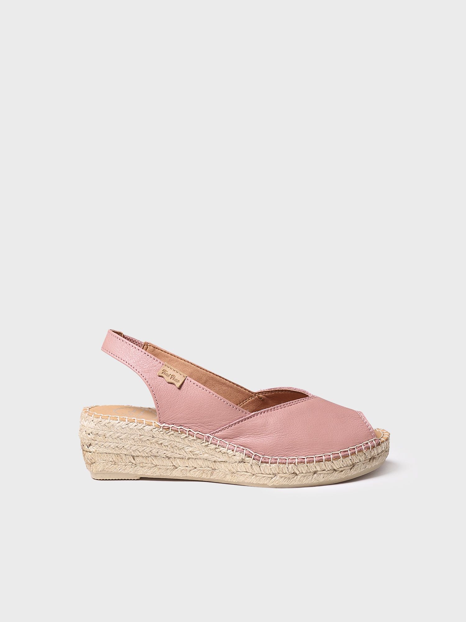 Wedge espadrilles in leather - BERNIA-P-LIGHT PINK