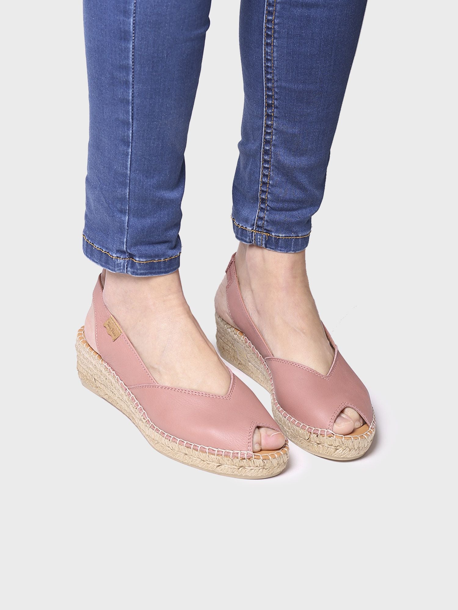 Wedge espadrilles in leather - BERNIA-P-LIGHT PINK