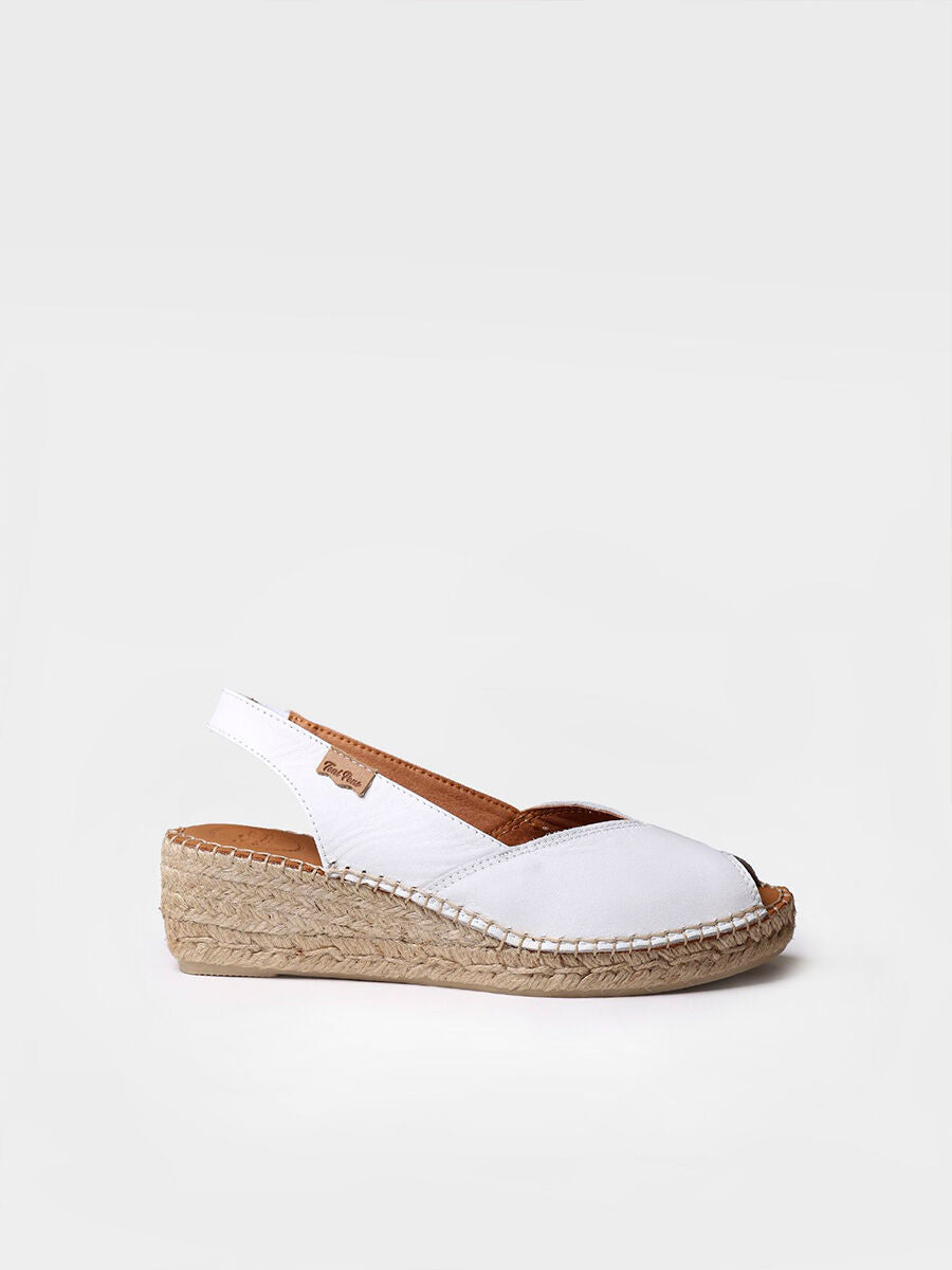 Wedge espadrilles in leather - BERNIA-P-WHITE