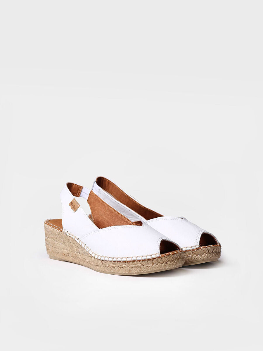 Wedge espadrilles in leather - BERNIA-P-WHITE