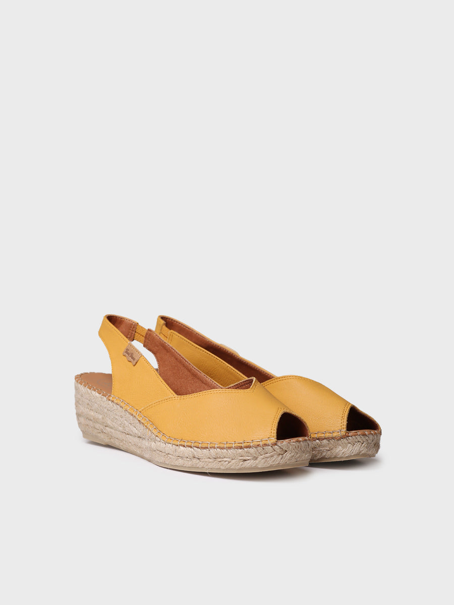 Wedge espadrilles in leather - BERNIA-P-OCRE