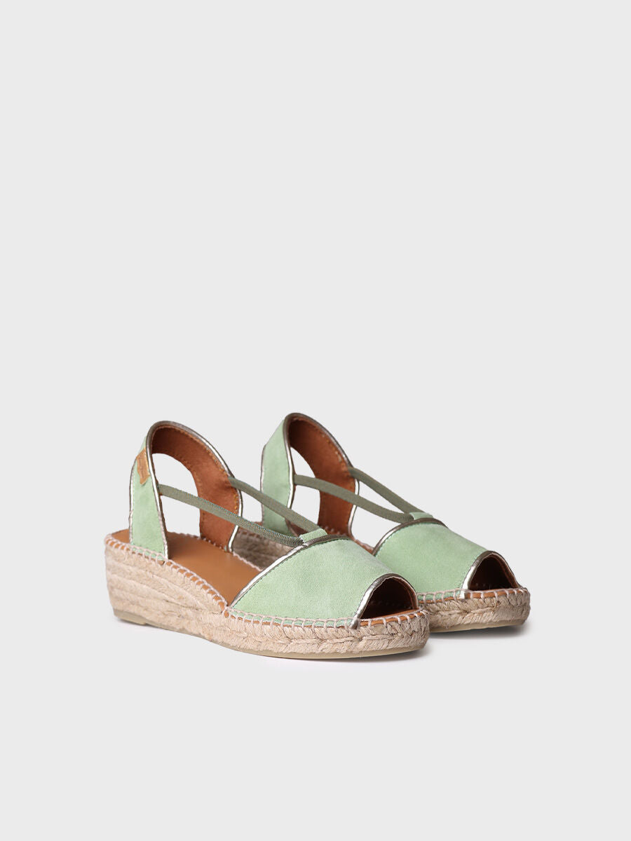 Women's wedge espadrilles in suede - BILDA-MINT