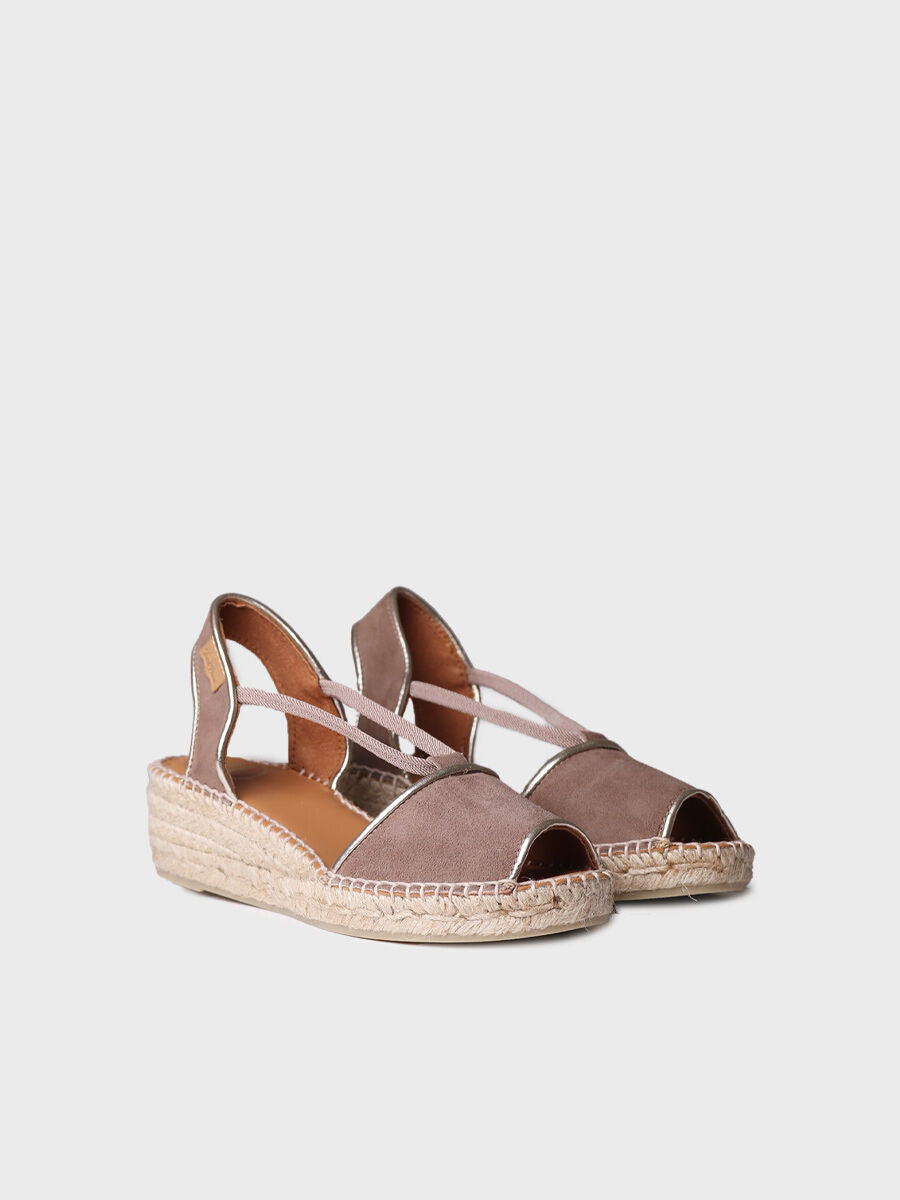 Women's wedge espadrilles in suede - BILDA-TAUPE