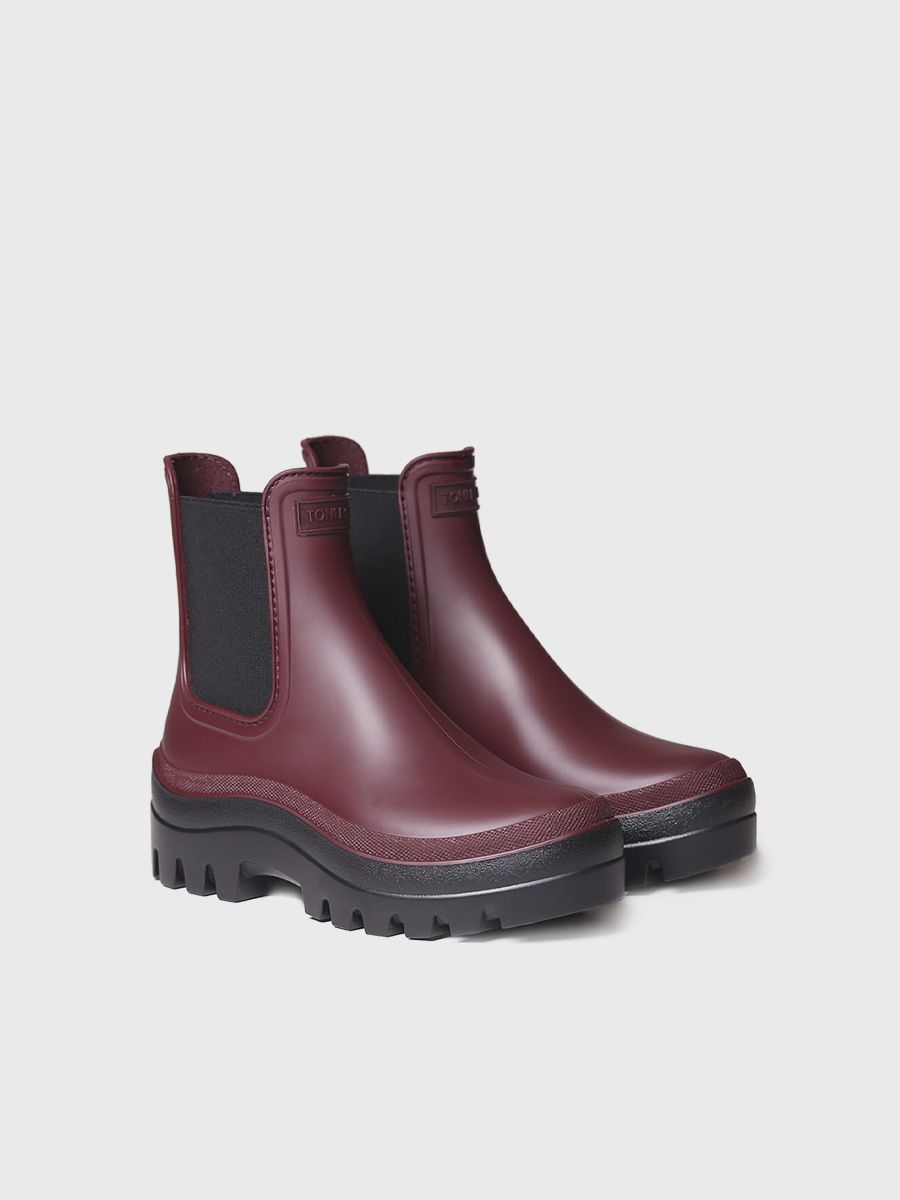 Women's Chelsea Waterproof Ankle boot in Burgundy - CARTER-BURGUNDY