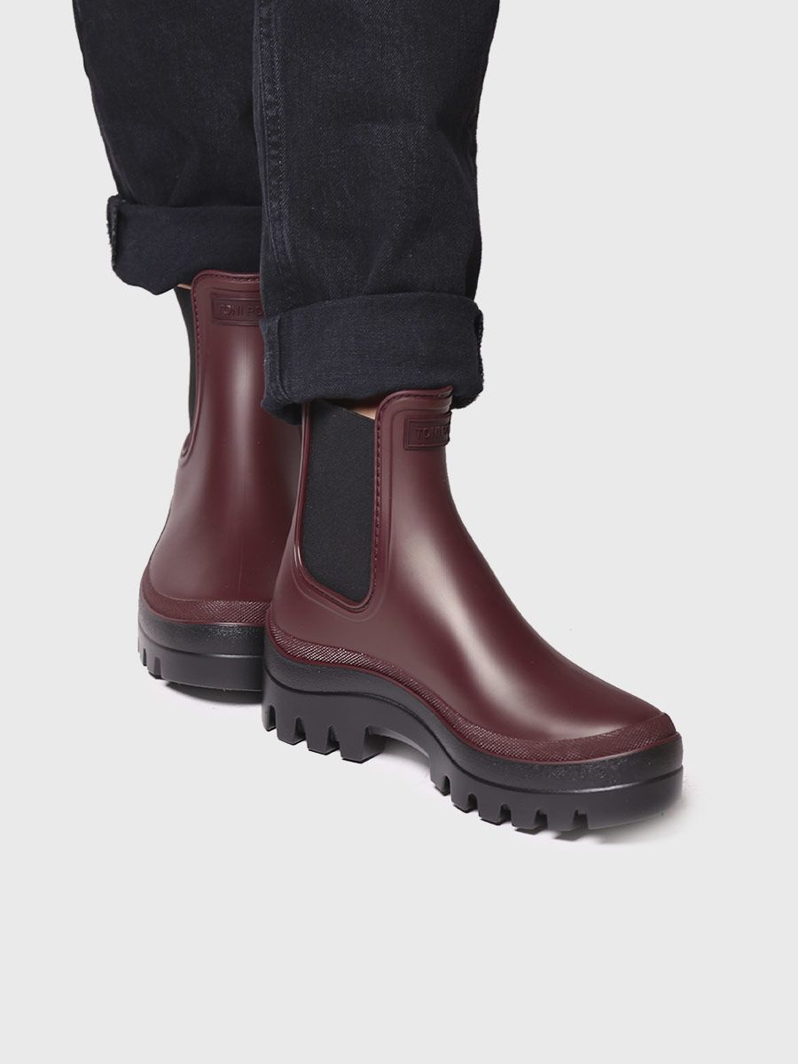 Women's Chelsea Waterproof Ankle boot in Burgundy - CARTER-BURGUNDY