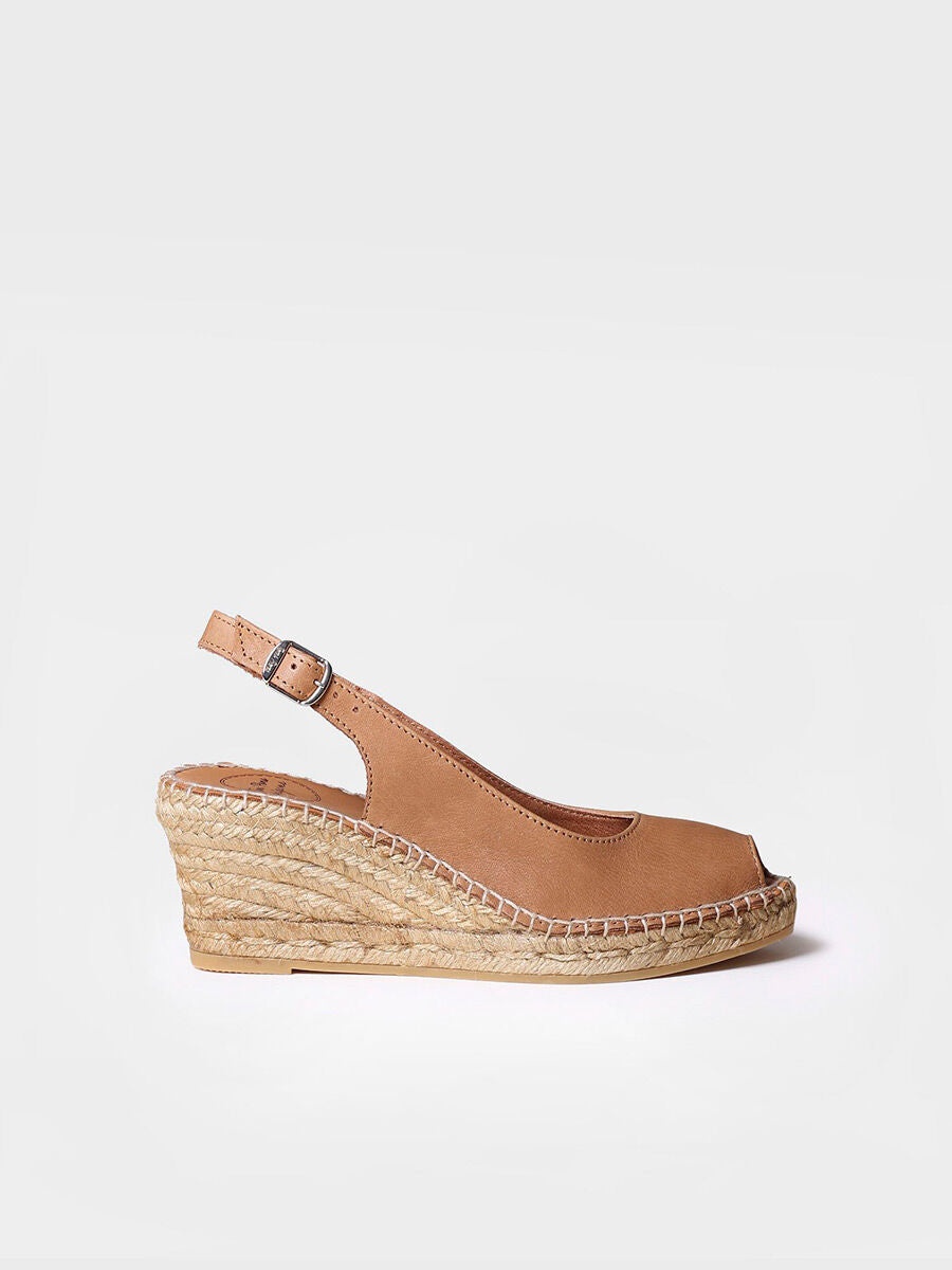 Wedge espadrilles peep toe style - CROATIA-TAN