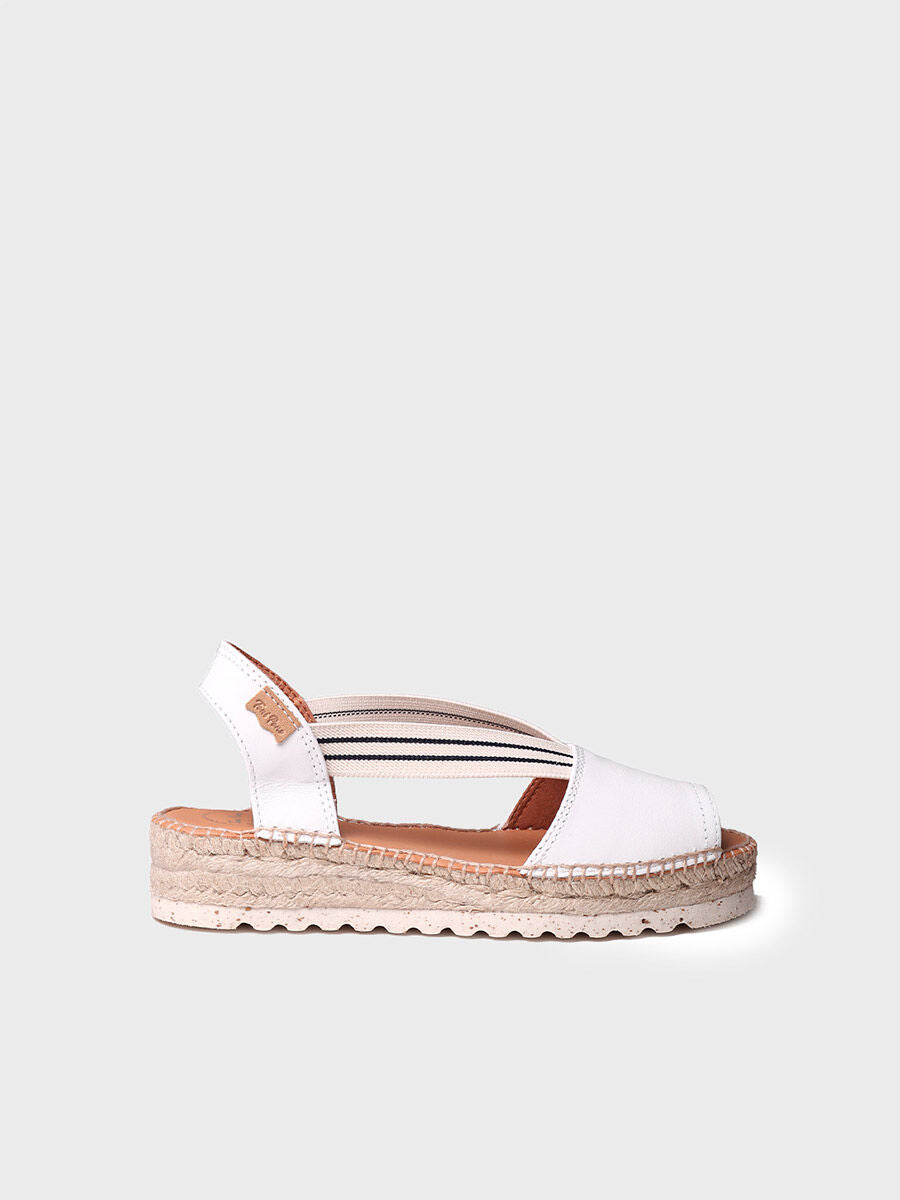 Jute platform sandal for women - ESTEL-SW-WHITE