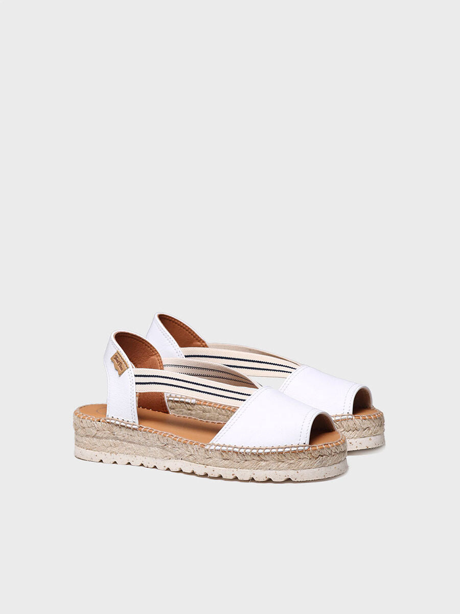 Jute platform sandal for women - ESTEL-SW-WHITE