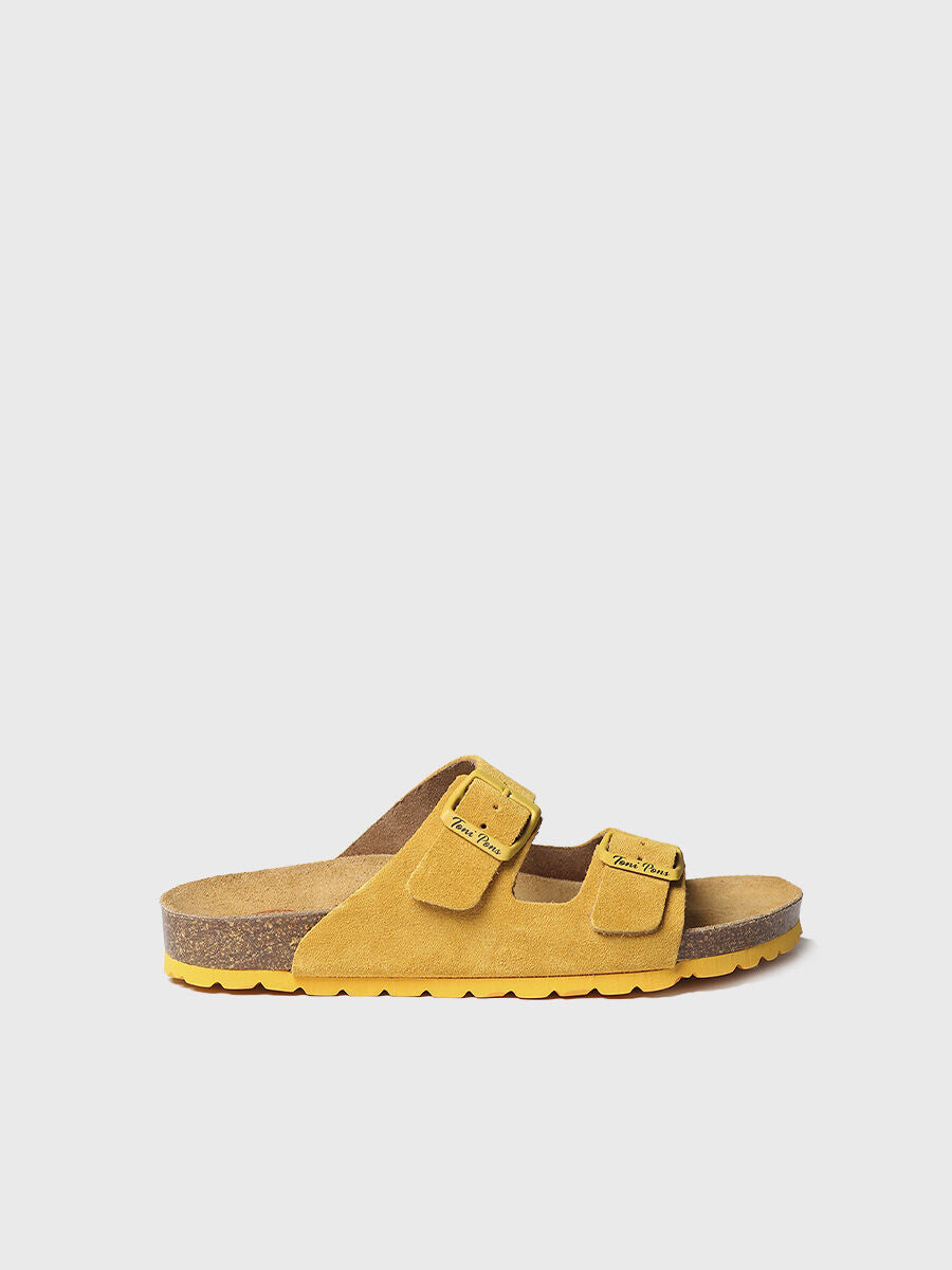 Women's Double Buckle Sandal - GHANA-QT-YELLOW