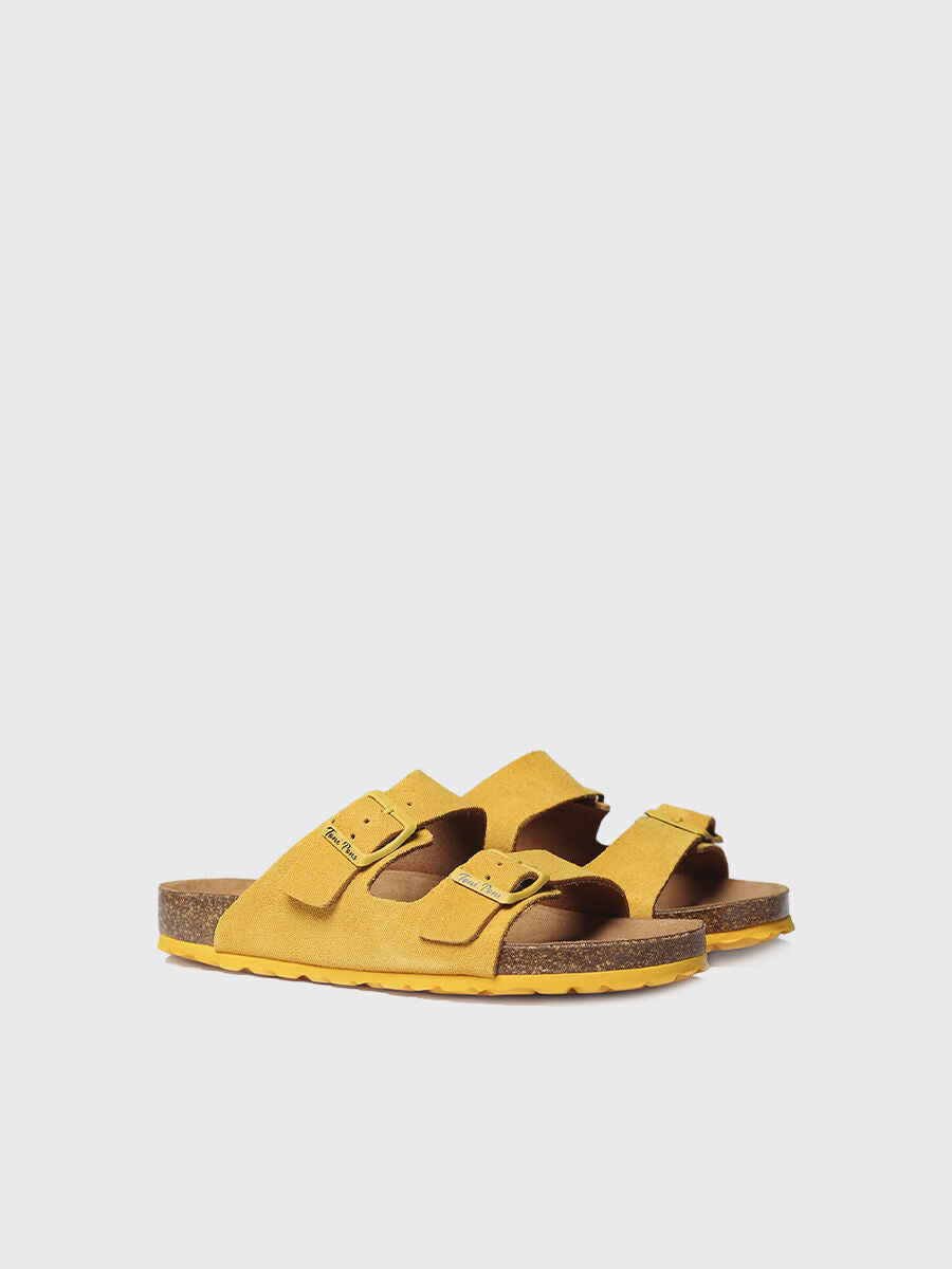 Women's Double Buckle Sandal - GHANA-QT-YELLOW