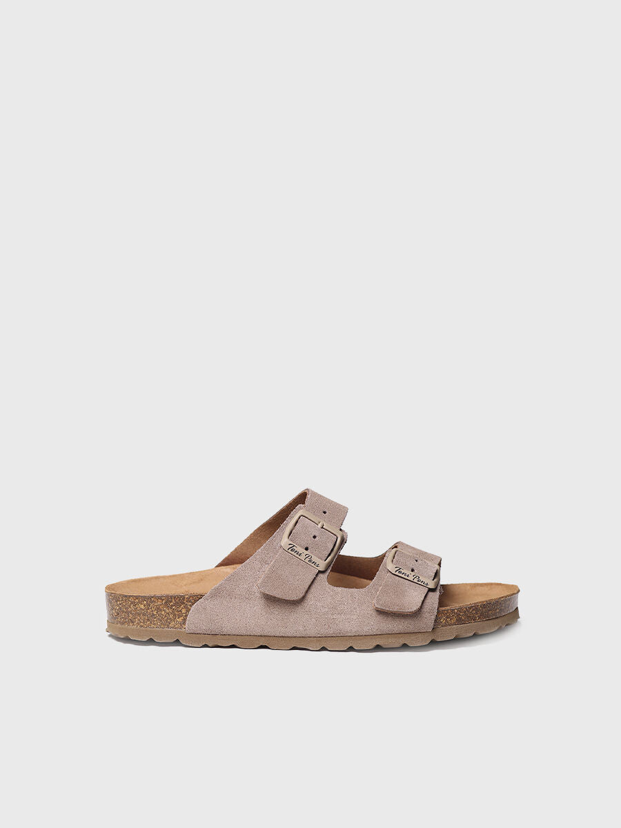 Women's Double Buckle Sandal - GHANA-QT-TAUPE