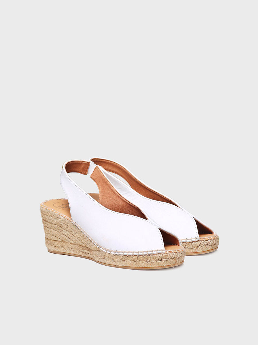 Wedge espadrilles peep toe style - LAILA-P-WHITE