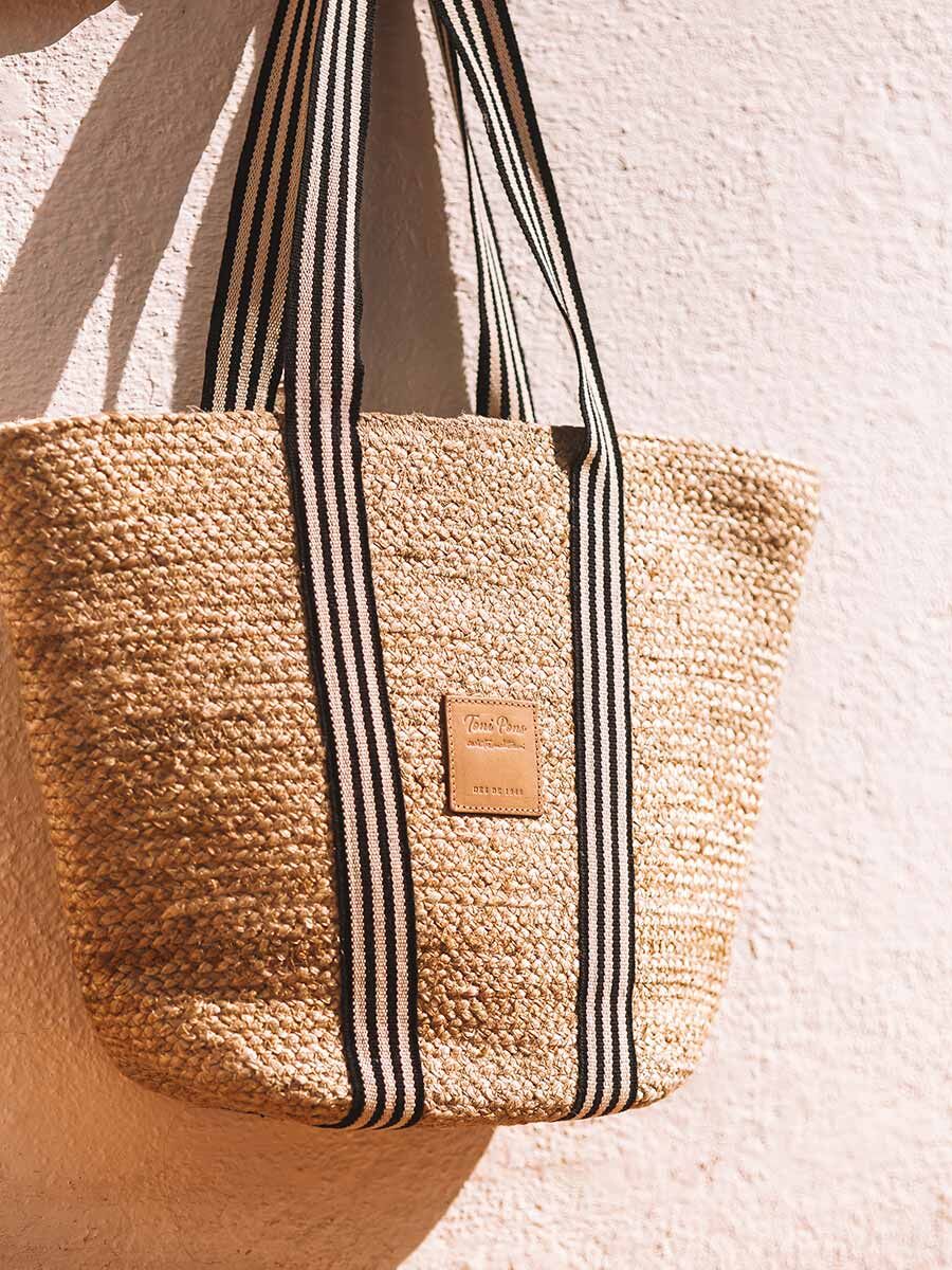 Jute basket with sailor handles - OPORTO-NATURAL