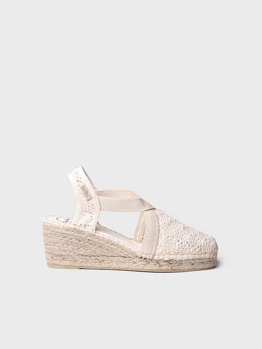 Medium wedge espadrilles with embroidery - TERRA-AD-ECRU