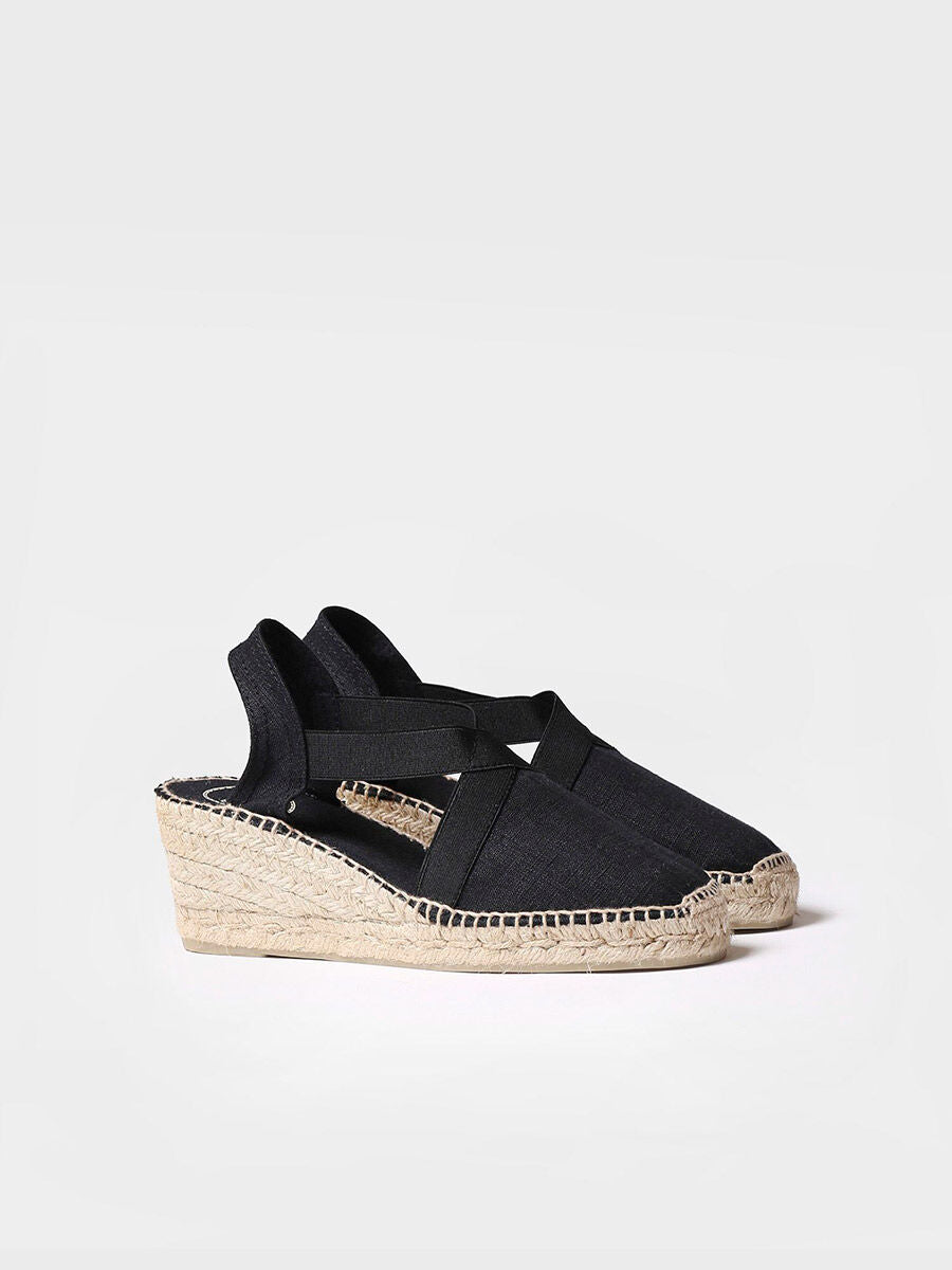 Medium wedge vegan espadrilles - TER-BLACK