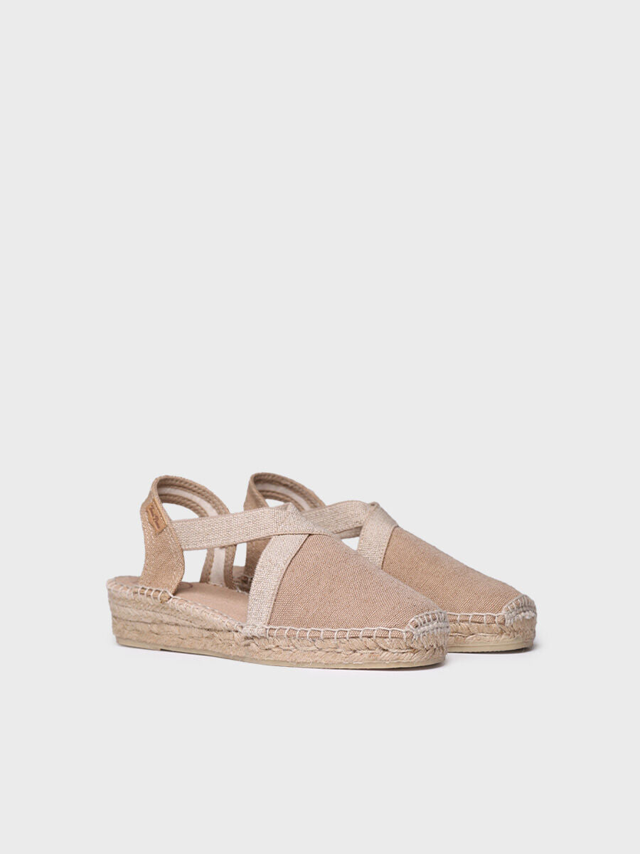 Women's flat vegan espadrilles in cotton fabric - VERDI-V-TOASTED